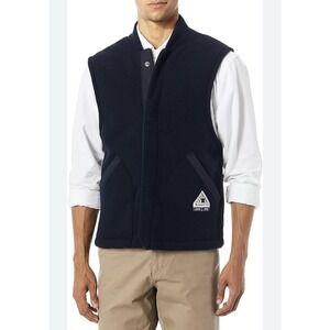 Bulwark FR Flame Resistant Fleece Vest lNS8NV Size Small Regular Navy Blue Snaps